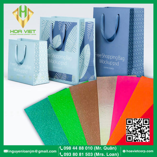 Cán Vân Chiết quang 3d túi giấy