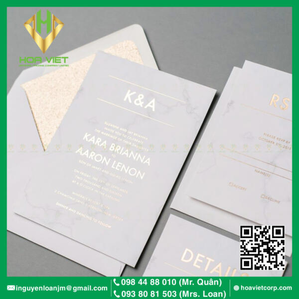 Ép Nhũ Thiệp Mời