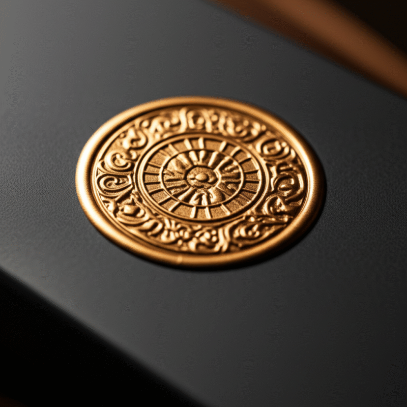 Tem ánh kim nhũ vàng trên hộp quà cao cấp