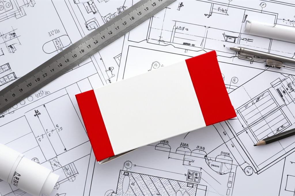 Bế hộp thuốc – Đảm bảo độ chính xác và chuẩn hóa bao bì 10 Ảnh chụp các bản vẽ kỹ thuật chi tiết của hộp dược. Thể hiện sự tỉ mỉ và chính xác trong khâu thiết kế.