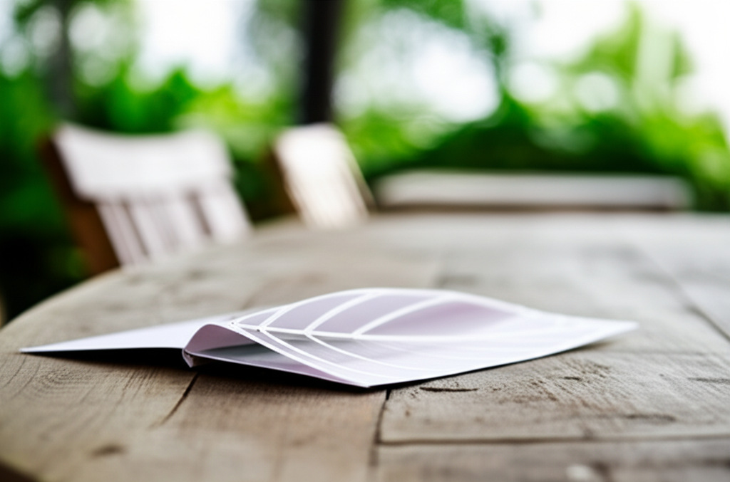 Bế brochure – Tăng tính thẩm mỹ và tiện lợi cho người dùng 2 Ảnh chụp chân thực (photorealistic) với tỉ lệ 16:9. Bối cảnh tự nhiên, ánh sáng tốt. Không chèn chữ, số, logo, thương hiệu hoặc ký hiệu đặc biệt. Không sáng tạo bao bì, không mô tả trẻ em hoặc đặc điểm giới tính cụ thể. Mô tả: Một người đàn ông lịch lãm đang cầm trên tay một brochure được bế hình chiếc lá độc đáo, ánh mắt anh ta thể hiện sự thích thú và tò mò.