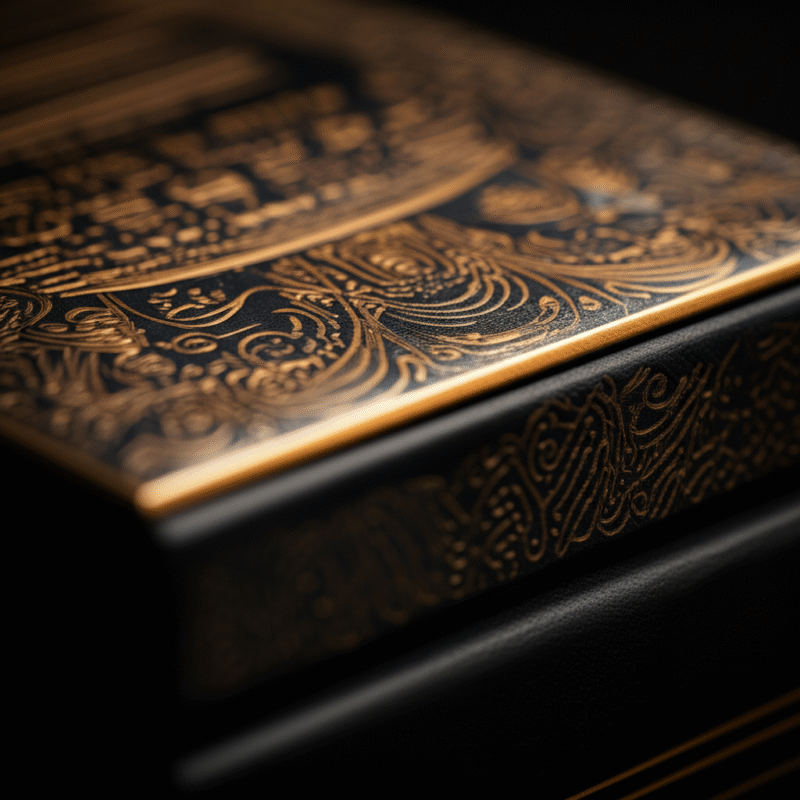 Hộp giấy ép kim vàng đồng cao cấp